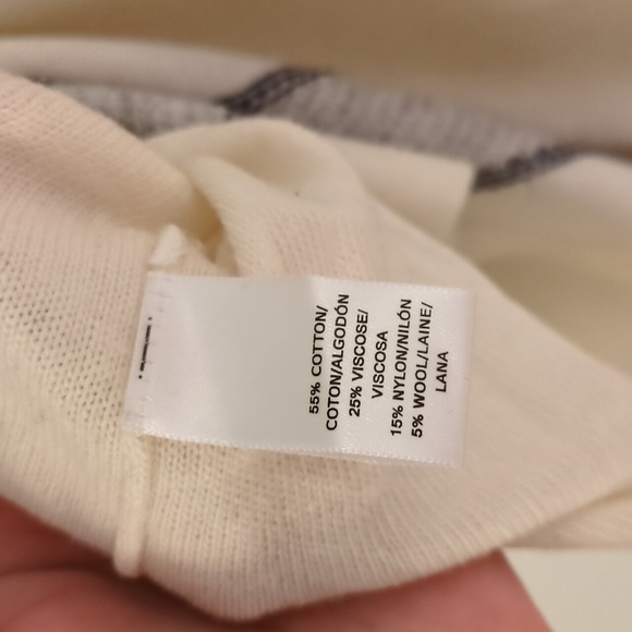 Loft oversized lagenlook Cotton Wool Blend Navy And White sweater tunic - Picture 6 of 9